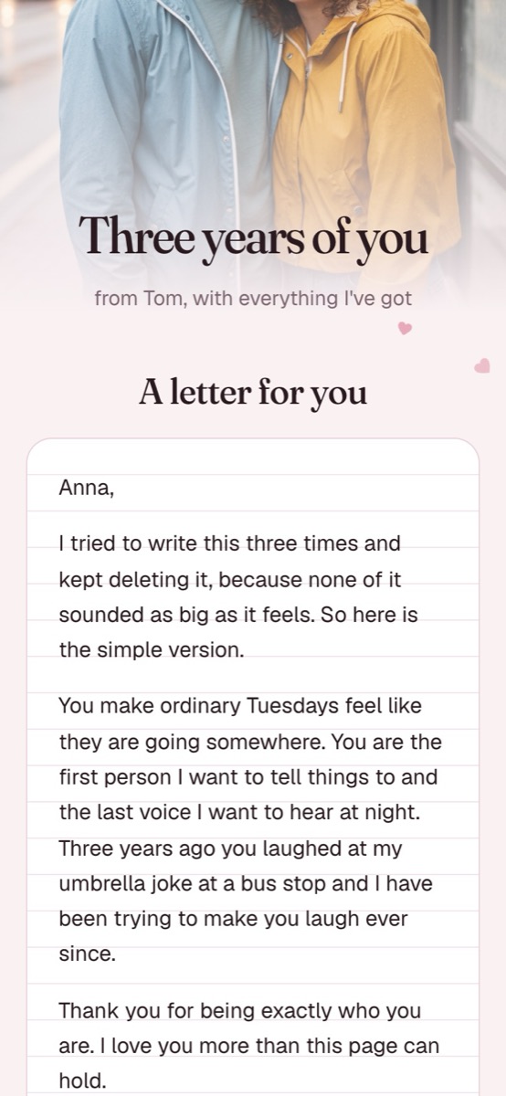 The letter, unsealed