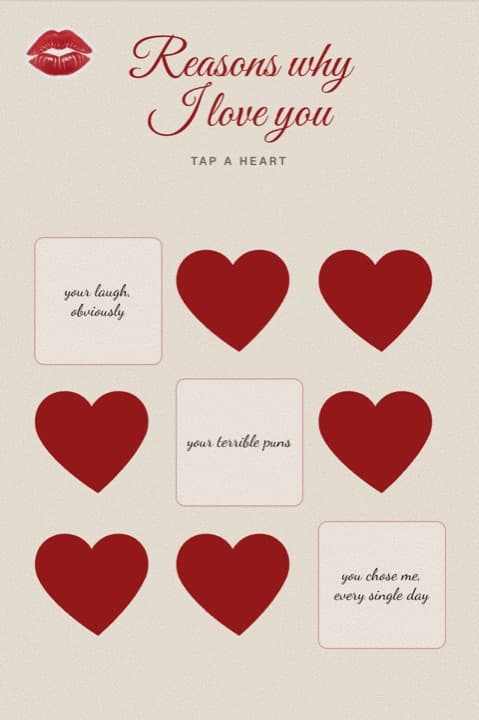 Hearts that flip into reasons