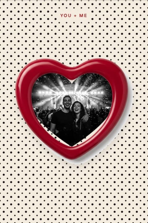 Two photos become one in a heart frame